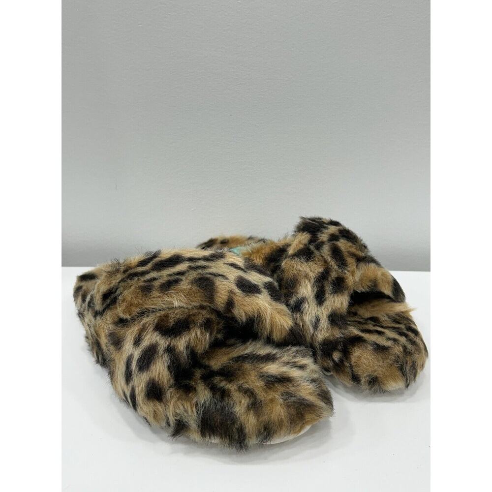 Diba True Cay Lee Size 7 Fuzzy Leopard Slipper Sandals Comfort New in Box‎